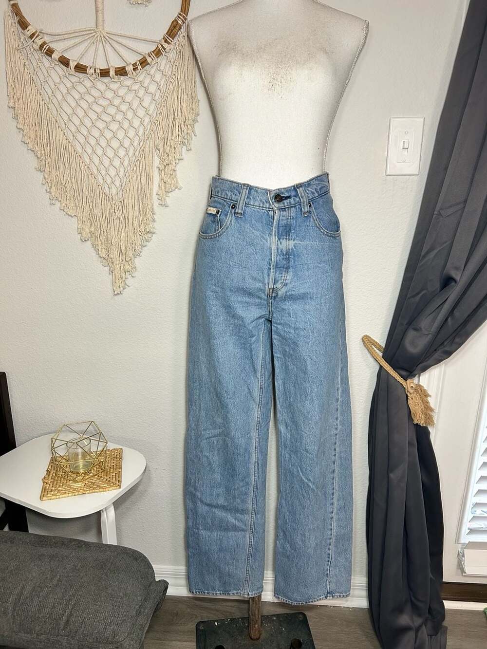 Calvin Klein Women's Vintage-Style High-Rise Wide-Leg Jeans